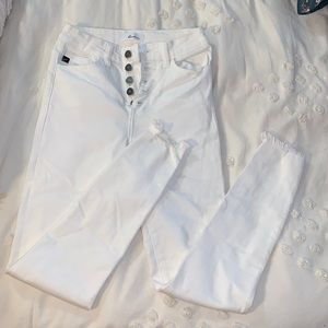 KanCan white button fly jeans